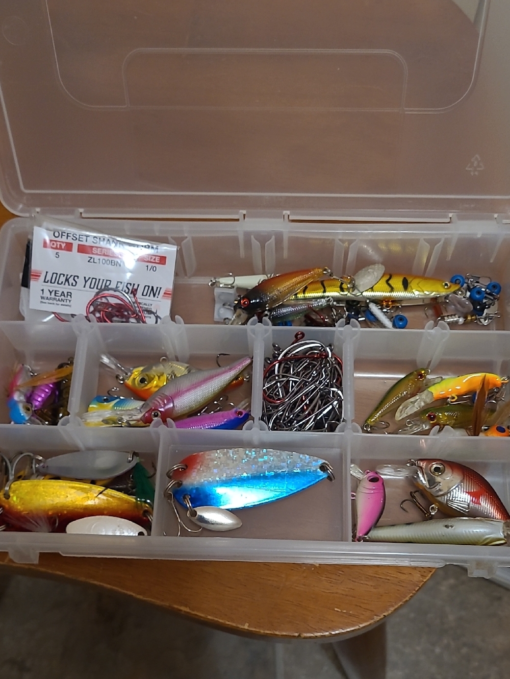 Assorted Fishing Lures - Blue, Yellow, Pink, Silver, Gold
